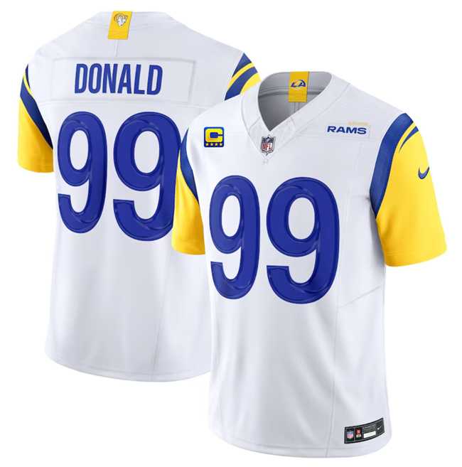 Men & Women & Youth Los Angeles Rams #99 Aaron Donald White 2023 F.U.S.E. With 4-Star C Patch Vapor Vapor Limited Football Stitched Jersey->miami dolphins->NFL Jersey